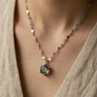 Moss Agate Round Necklace