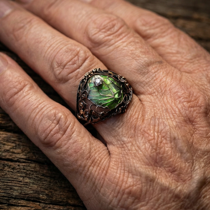 Nature Green Glass Ring