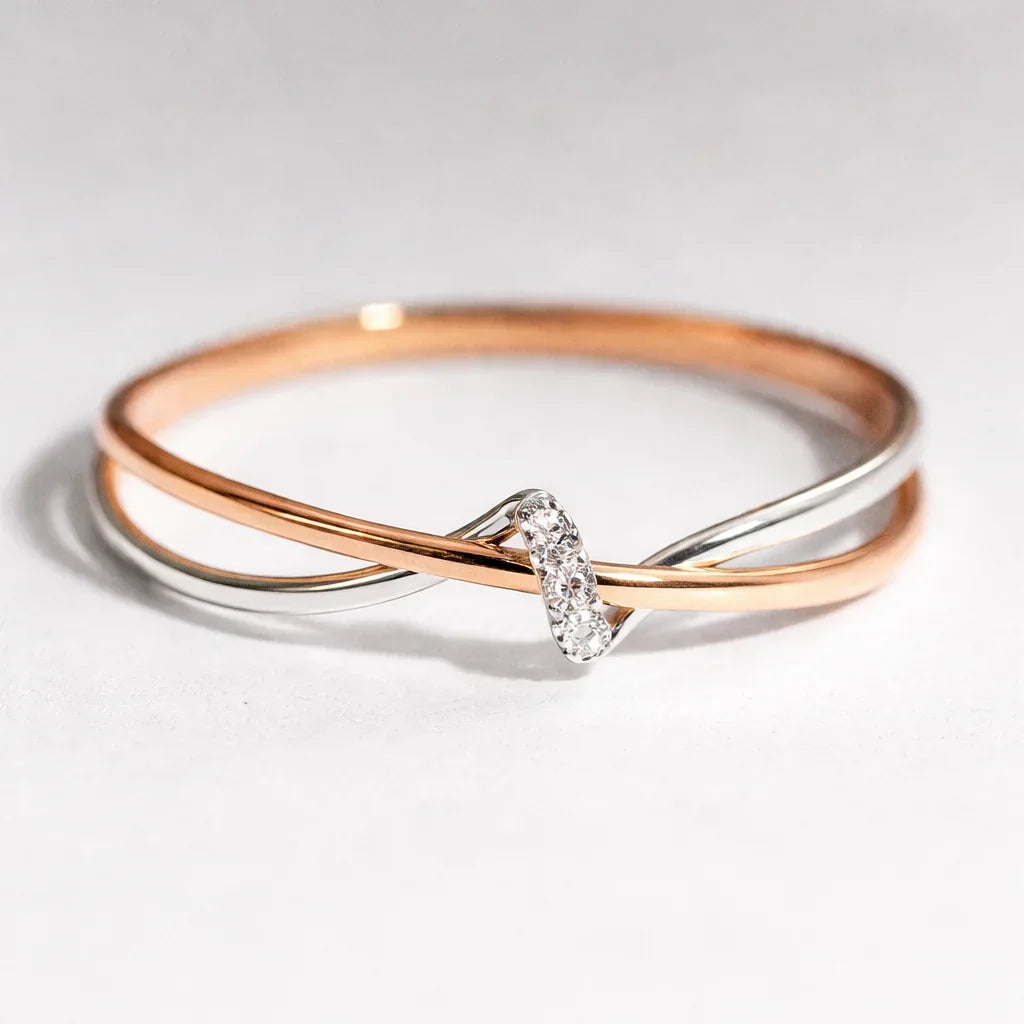 Vintage Golden & Silver Twist Ring