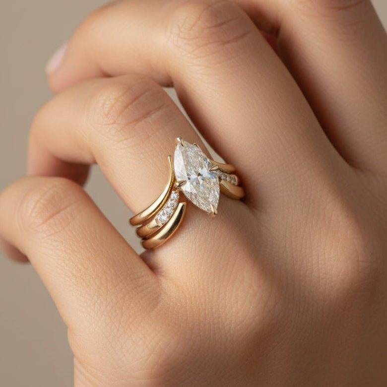 Drop Crown Gold Ring