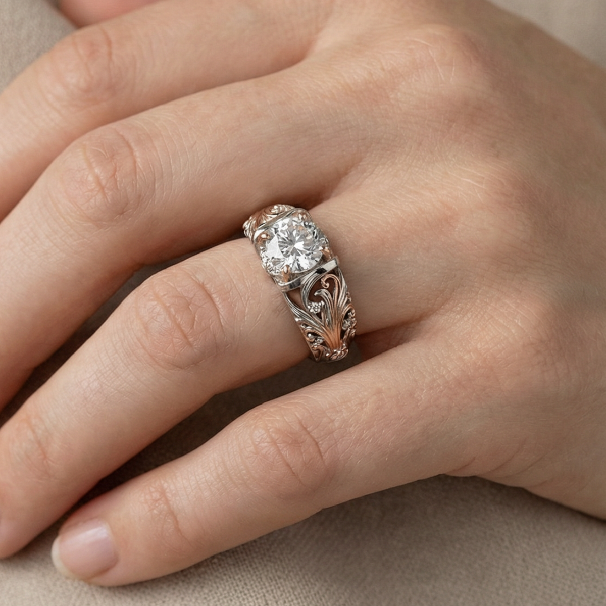 Exotic Crystal Silver Ring