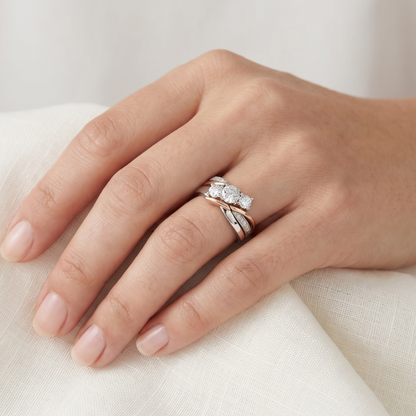 Vintage Gold & Silver Zirconia Ring