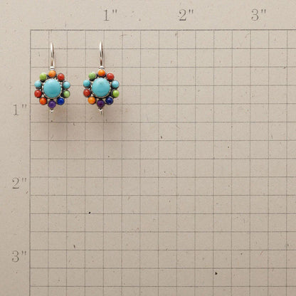 Iris - Vintage Turquoise Hoop Earrings