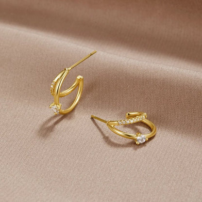 Crystal Gold Earrings