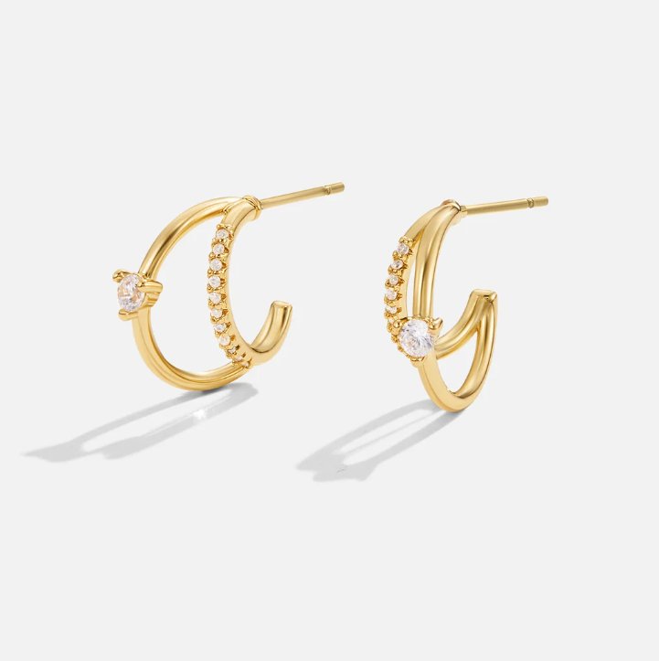 Crystal Gold Earrings