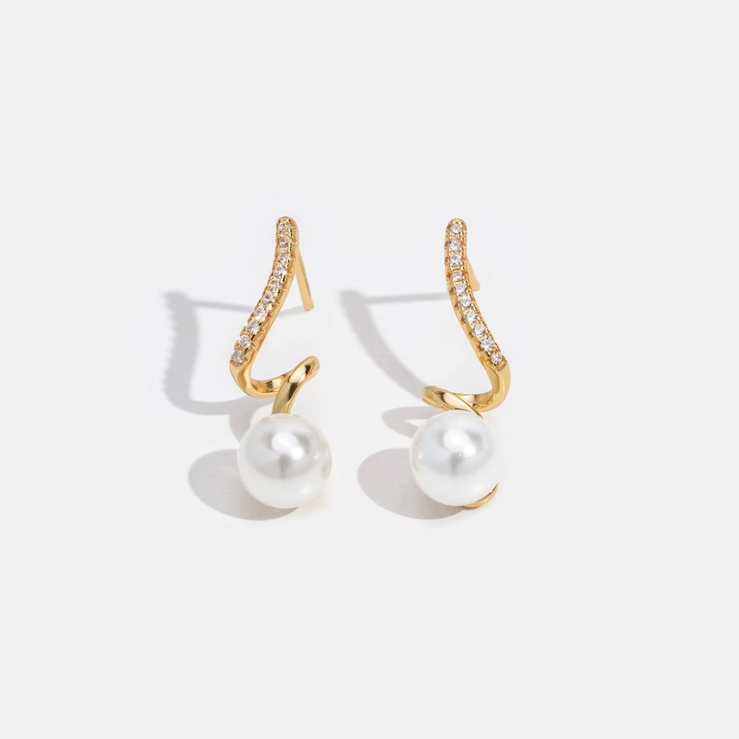 Pearl Wave Earrings