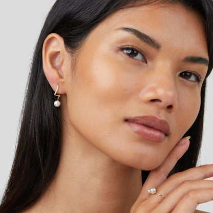Pearl Wave Earrings