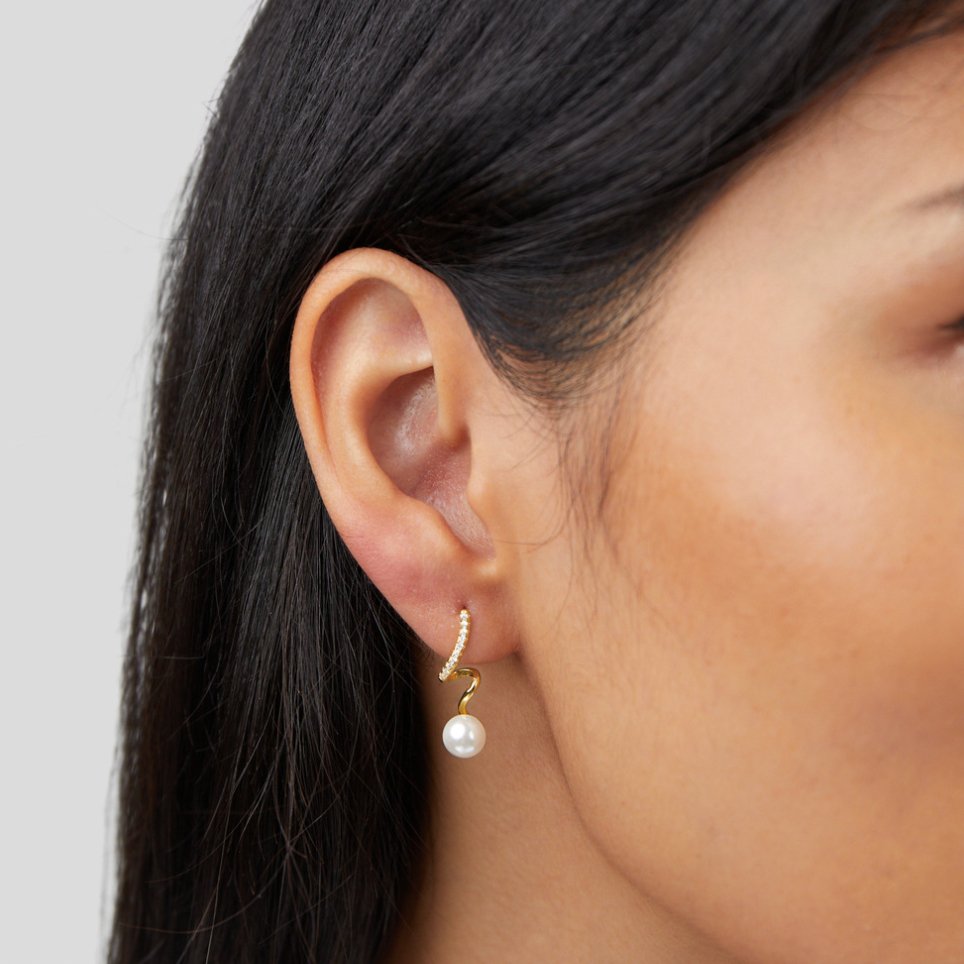 Pearl Wave Earrings
